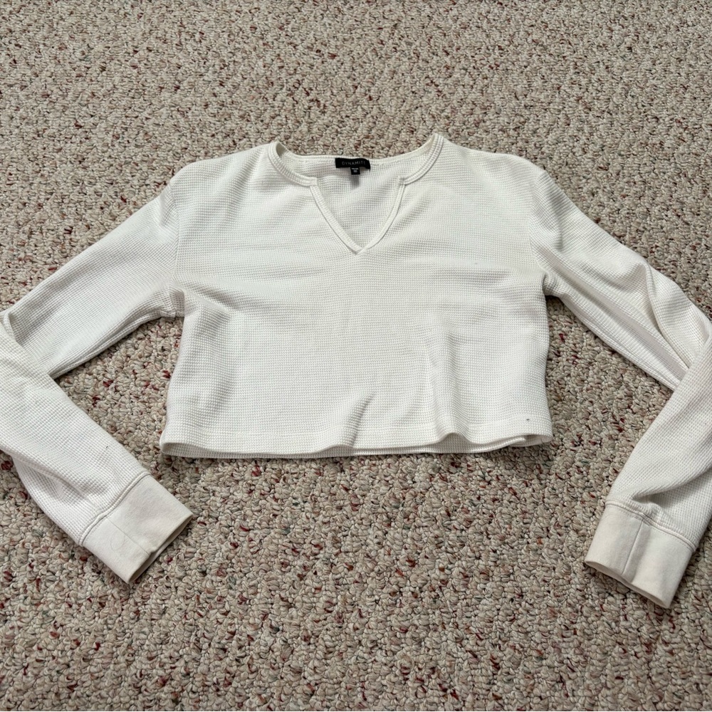 Dynamite Long Sleeve waffle Top